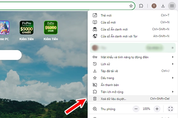 Xoá bộ nhớ cache trong trình duyệt Cốc Cốc
