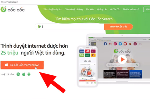 Bước 2 cách tải Cốc Cốc trên máy tính Windows Bước 2 cách tải Cốc Cốc trên máy tính Windows
