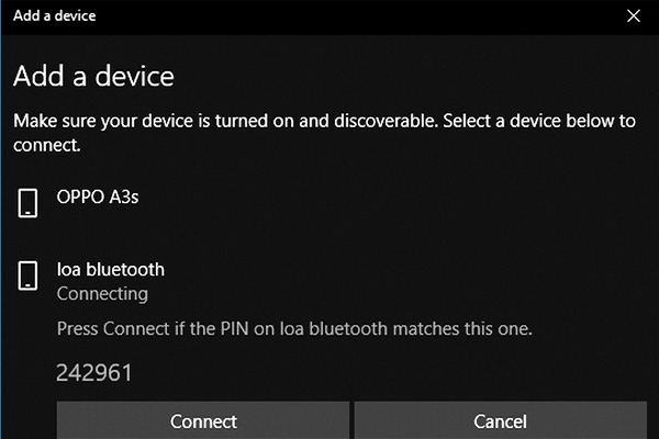 Bước 5 Cách kết nối bluetooth Win 10 trên máy tính với loa bluetooth