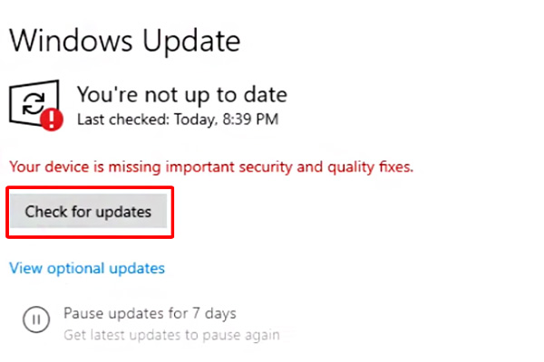 Bước 2 Cài driver cho Win 10 thông qua Windows Update