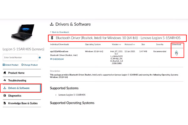 Bước 2 Cài Driver cho Win 10 từ trang web