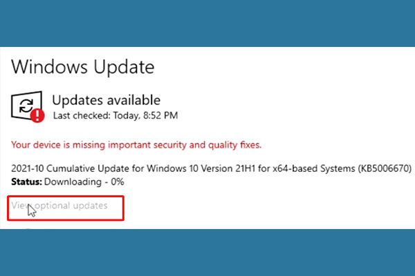 Bước 3 Cài driver cho Win 10 thông qua Windows Update