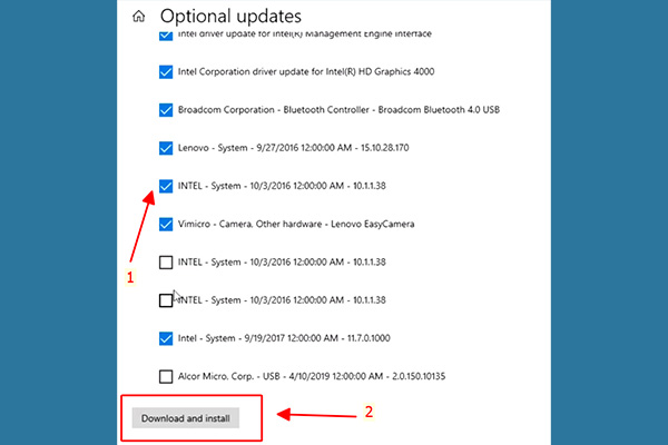 Bước 4 Cài driver cho Win 10 thông qua Windows Update