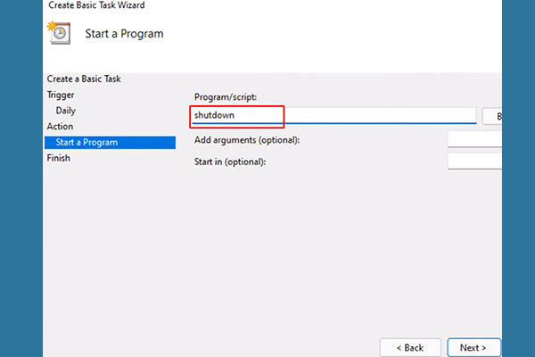 Bước 7 Cách hẹn giờ tắt máy tính bằng Windows Task Scheduler