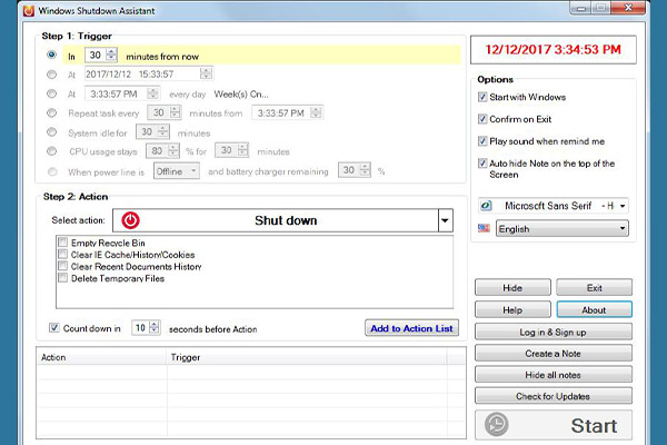 Hẹn giờ tắt laptop, máy tính bằng phần mềm Windows Shutdown Assistant