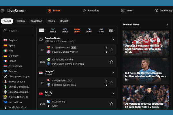 Tải phần mềm xem bóng đá trực tuyến - Live Score - Sport Television