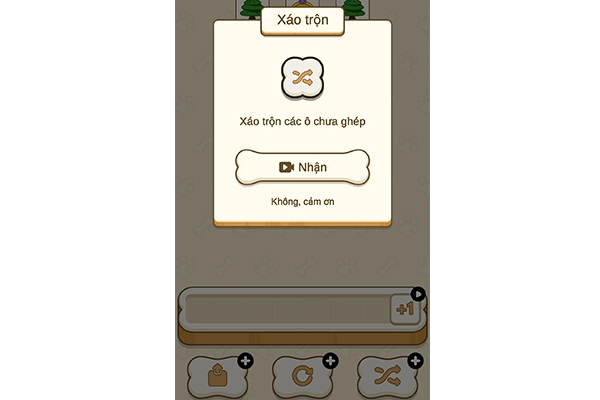 Xáo trộn các ô chưa ghép