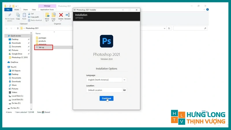 Chọn đường dẫn lưu thư mục Photoshop 2021