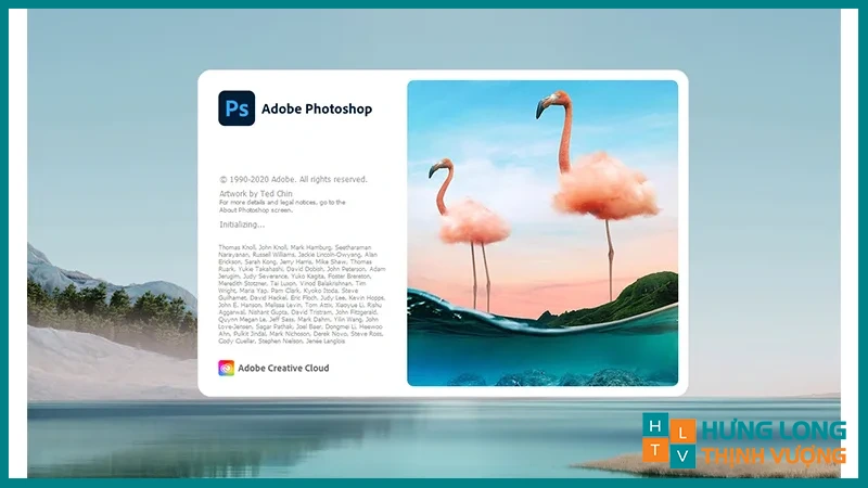 Giao diện khi bắt đầu khởi động của Photoshop 2021